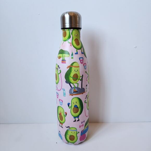 Stainless Steel Water Bottle 25 Oz Vacuum Sealed Avocado Fitness Exercise Fun - Picture 4 of 8